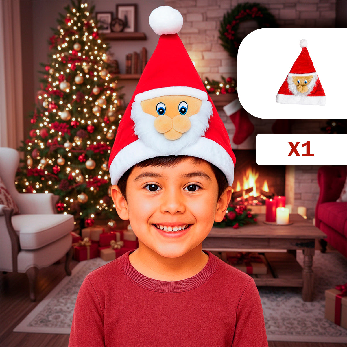 Gorro Navideño Papá Noel Navidad Fiestas GNPN001