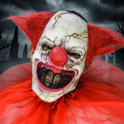 Máscara Látex Payaso Asesino Terror Cara Rota Halloween Disfraz Cosplay Látex MA-85