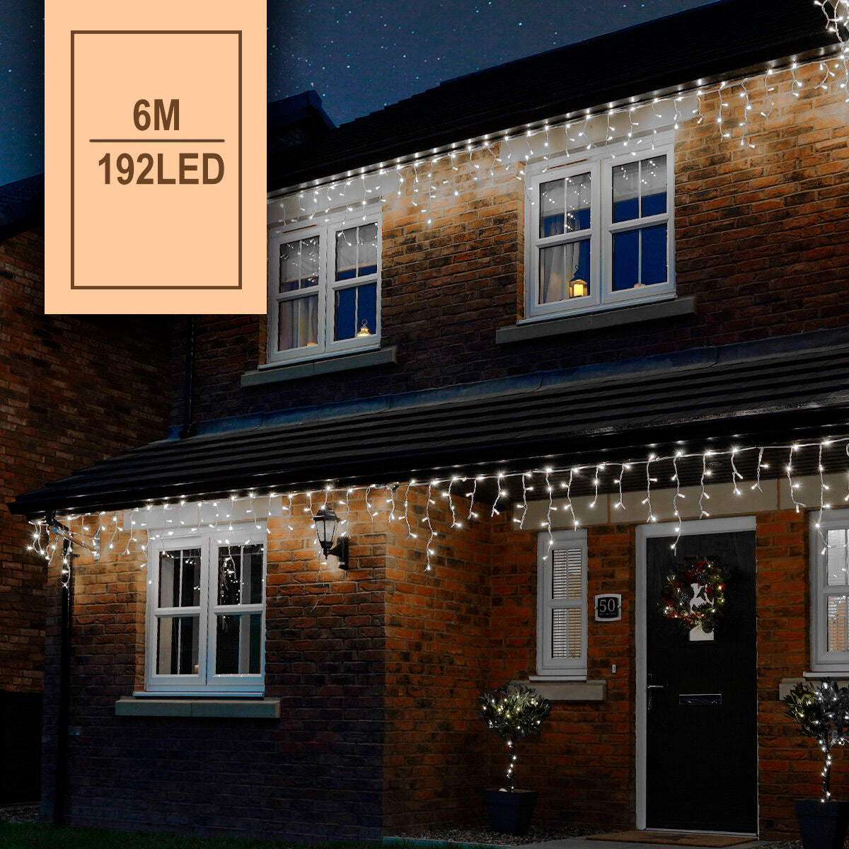 Cortina LED Intercalada 6 Metros 192 LED Decoración Navideña Interior Navidad AL-079