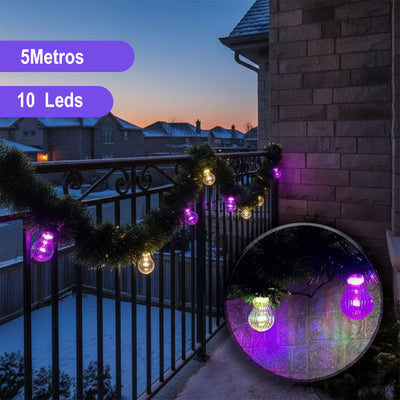 Extensión Bombillos 5 Metros X10 Luces Decoración Navidad Led Multicolor 1607