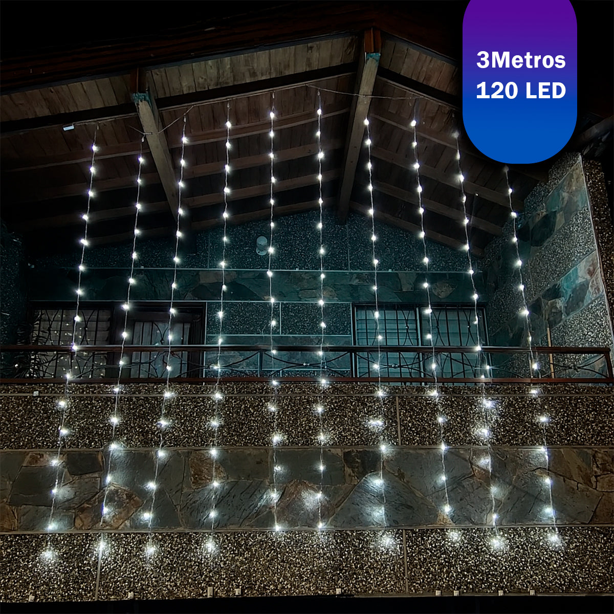 Cortina De Estrellas 3 M 120 LED Navidad 1820