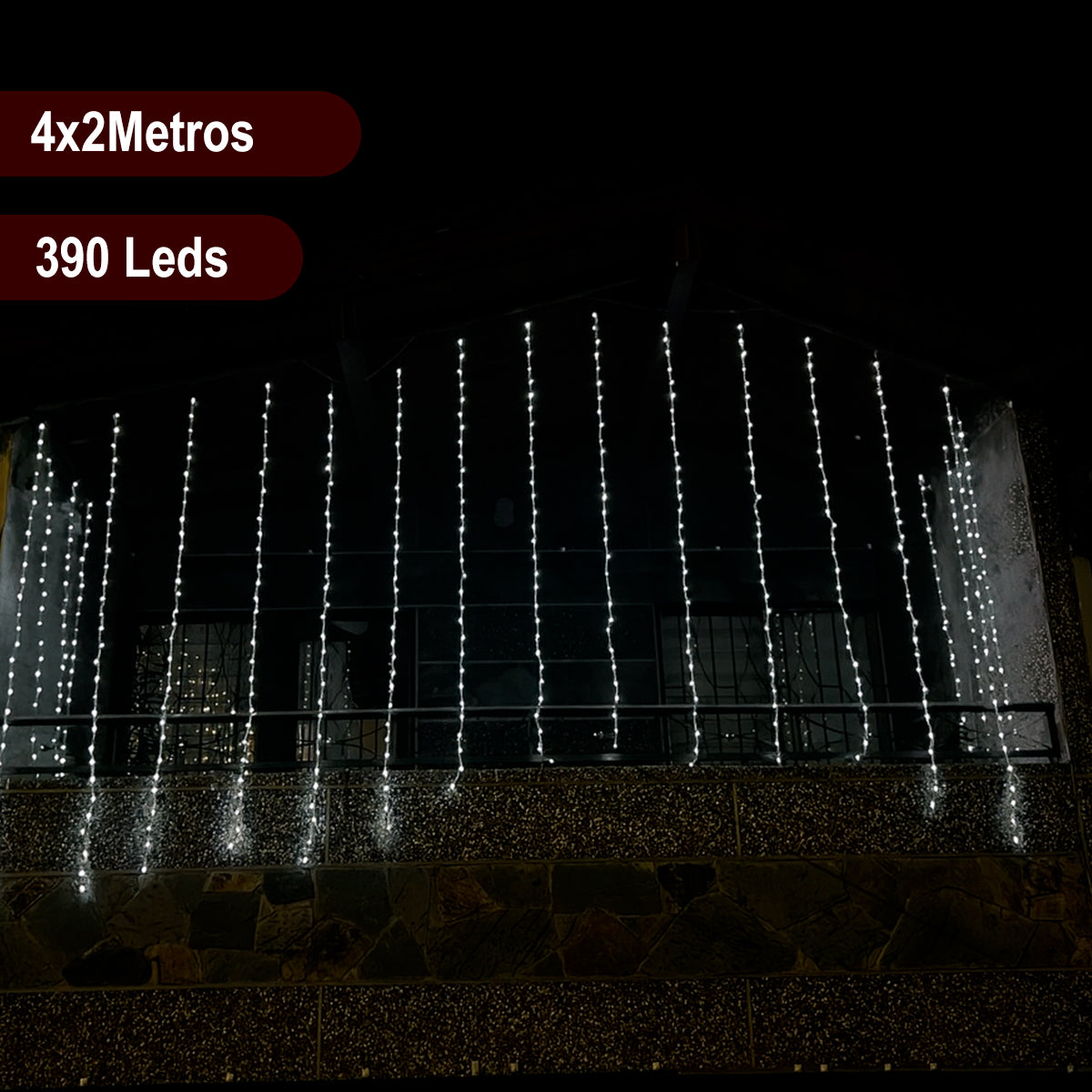 Cortina Luces LED Navidad 4x2M Decoración 1661