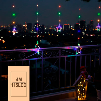 Cortina Intercalada Estrellas 4M Luces Micro Led Navidad 1743