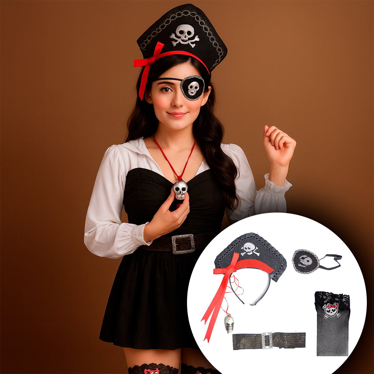 Kit Pirata Diadema Disfraz Halloween Sexy TC000348