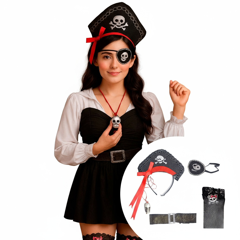 Kit Pirata Diadema Disfraz Halloween Sexy TC000348