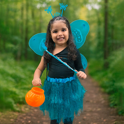 Set de Hada Azul para Niñas Alas Falda Varita y Diadema WZ-2
