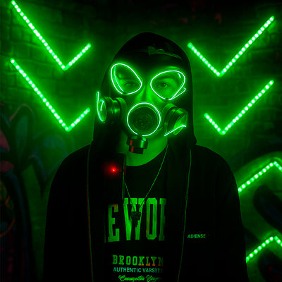 Máscara de Gas LED Futurista Disfraz Halloween OFL-1023