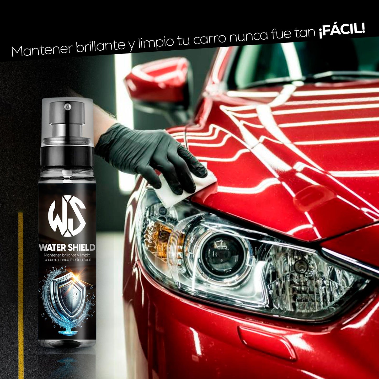 Protector de pintura y Brillo 2 Frascos Water Shield Para Vehículos Nano protección Impermeable AQ01