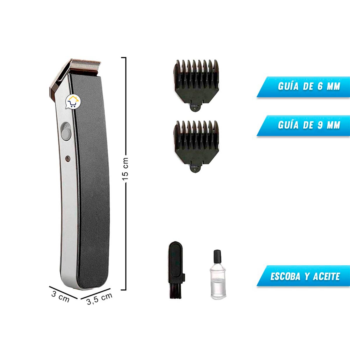 Máquina de Motilar Inalámbrica Trimmer Recargable + Accesorios NS-216