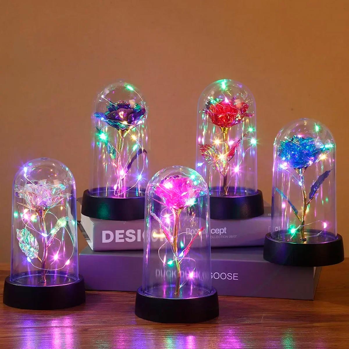 Rosa Eterna Micro LED Decorativa Lámpara Mesa De Noche RSBL01