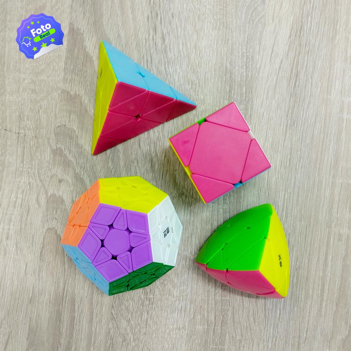 Set x4 Cubo Rubik 3D Puzzle Didáctico Rompecabezas EQY528