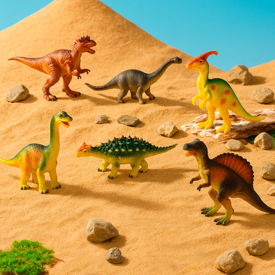 Set Dinosaurios Juguete Realistas x6 Figuras Medianas para Niños y Colección AT156