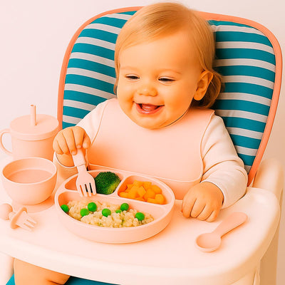 Set de alimentación para bebé en silicona seguro y antideslizante 0097