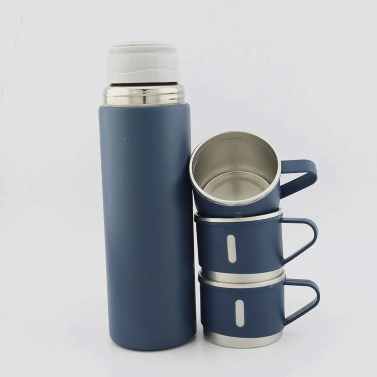 Set Termo Térmico 500ml Acero Inoxidable con 3 Tazas y Estuche NG0181