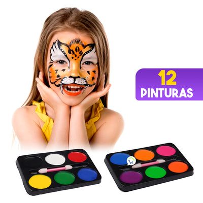 Set X 2 Pinta Caritas 6 Colores Maquillaje Halloween 0771