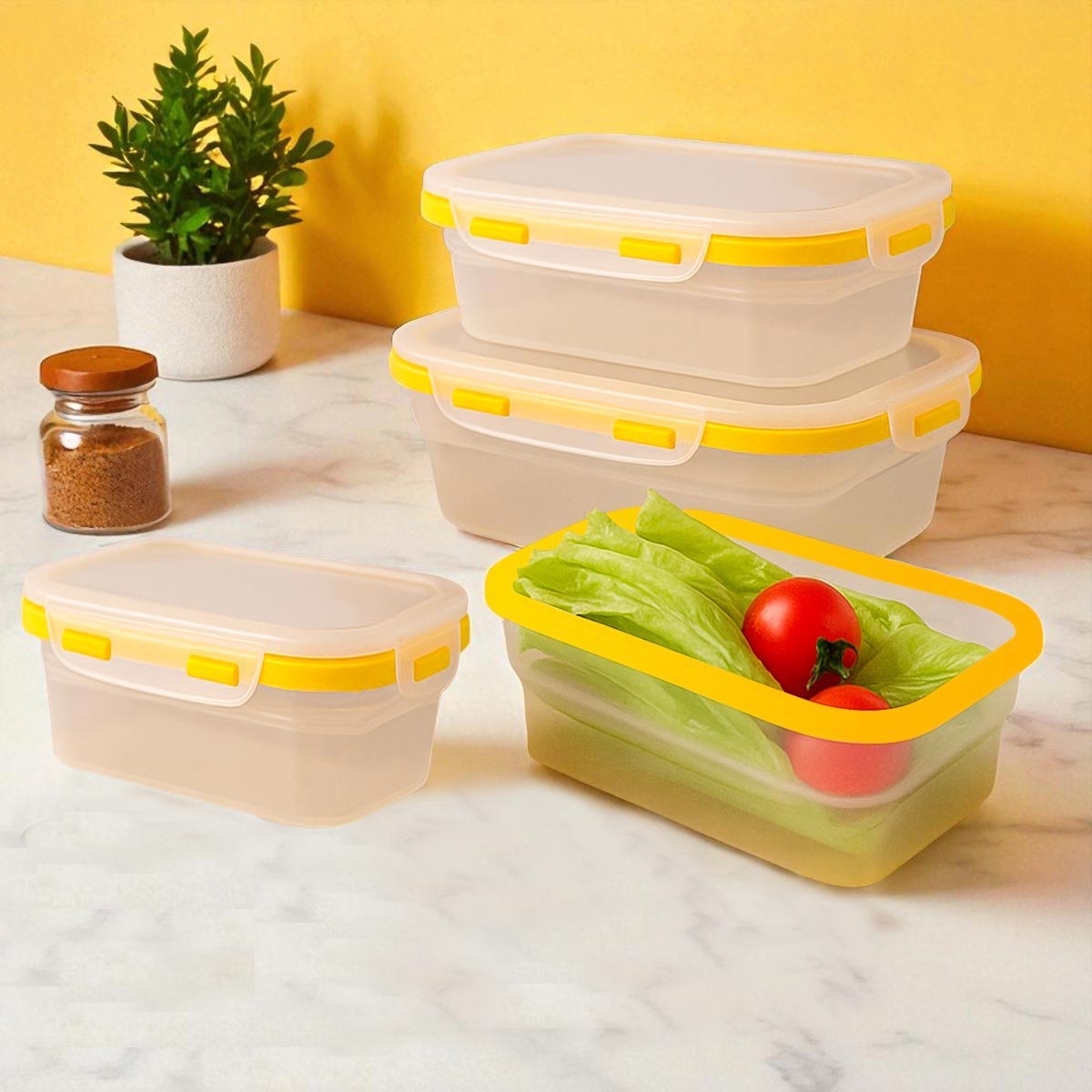 Set x4 Porta Comidas Plegables en Silicona Antiderrames  Prácticos y Reutilizables ST3PR