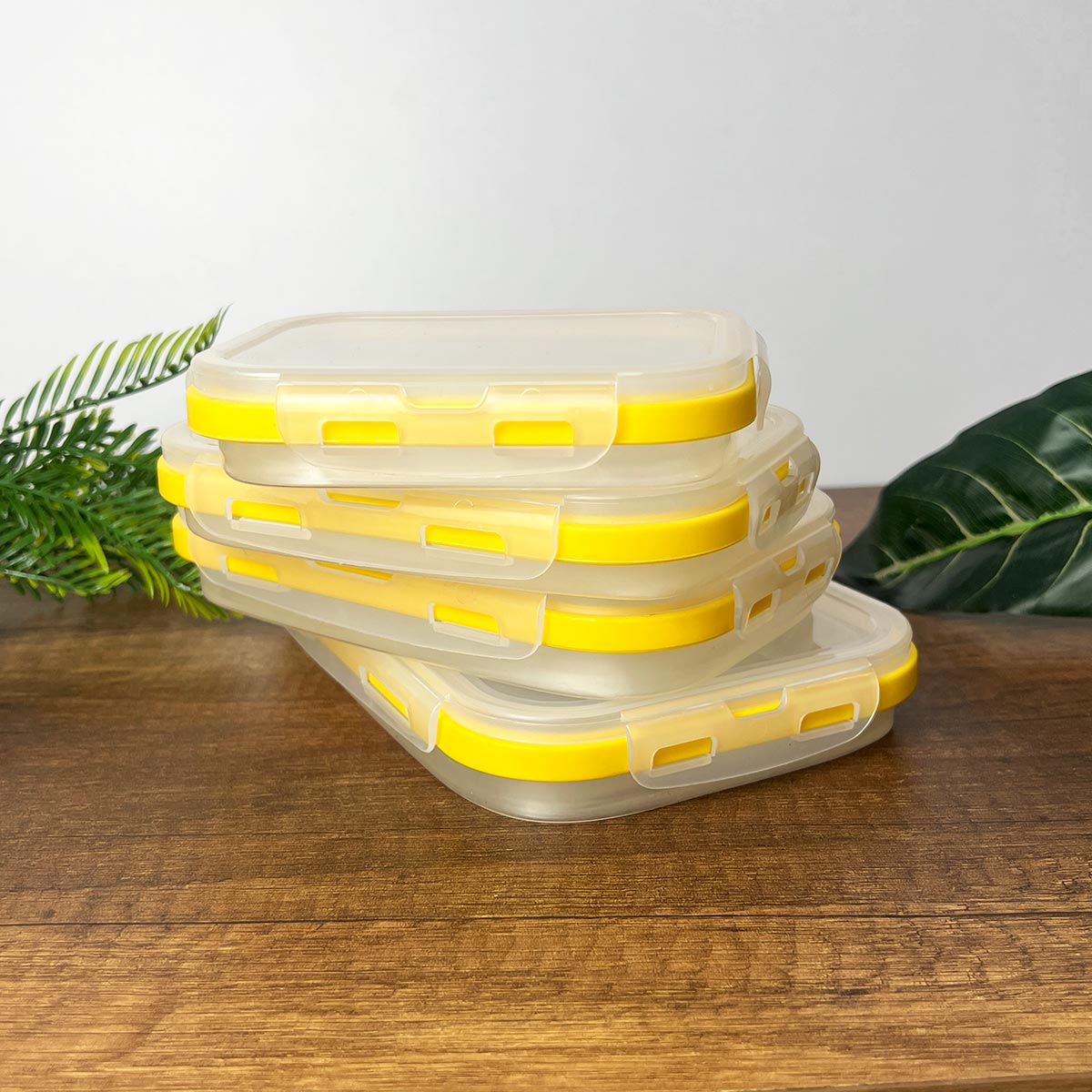 Set x4 Porta Comidas Plegables en Silicona Antiderrames  Prácticos y Reutilizables ST3PR