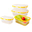 Set x4 Porta Comidas Plegables en Silicona Antiderrames  Prácticos y Reutilizables ST3PR