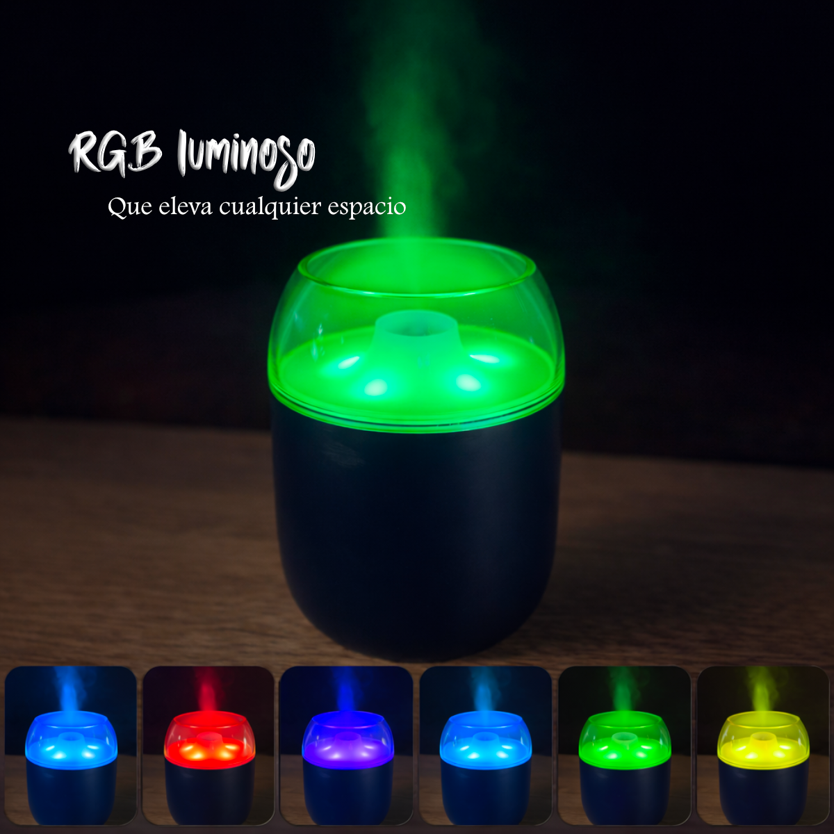 Mini Humidificador Portátil RGB de Escritorio con Vapor Rítmico USB HQ-05
