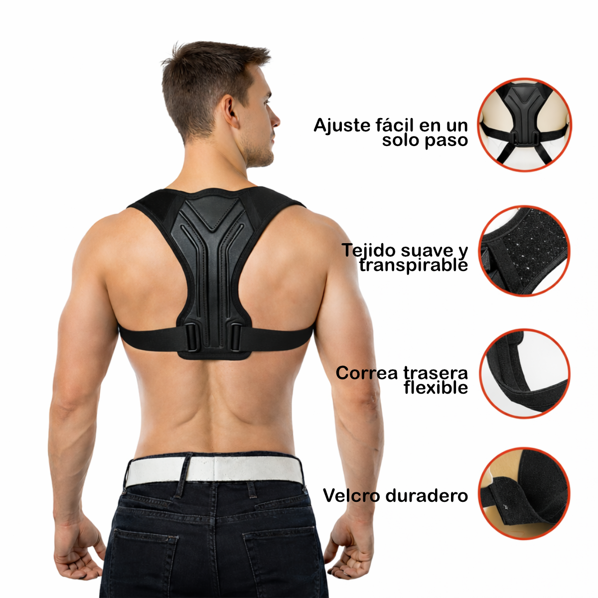 Corrector de Postura Ajustable Unisex para Espalda y Hombros YH-88
