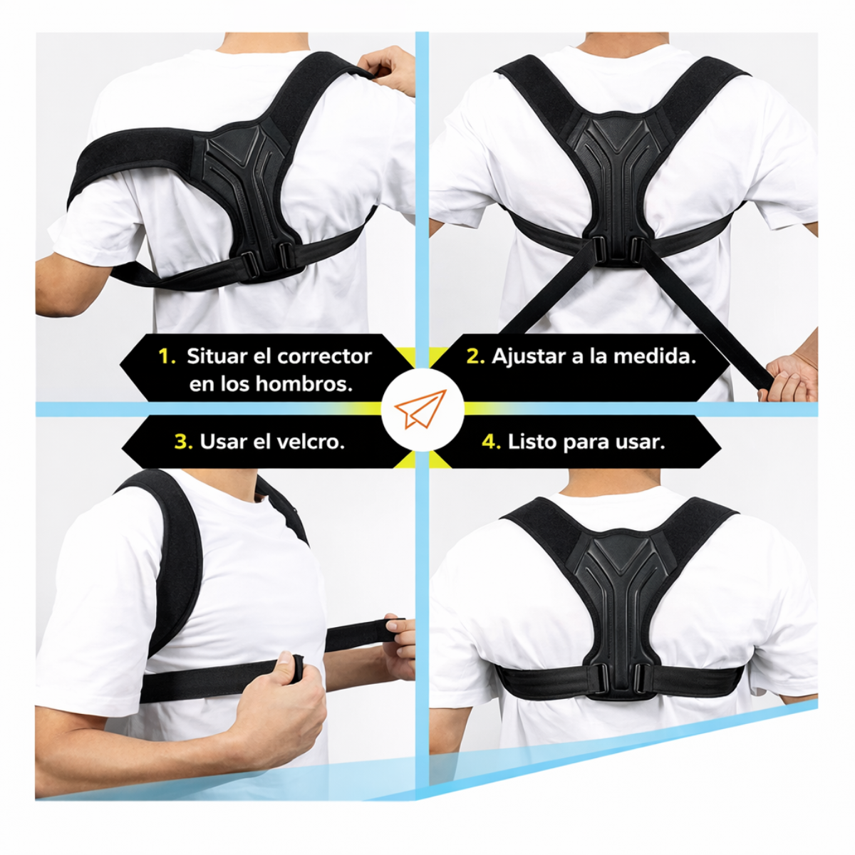 Corrector de Postura Ajustable Unisex para Espalda y Hombros YH-88