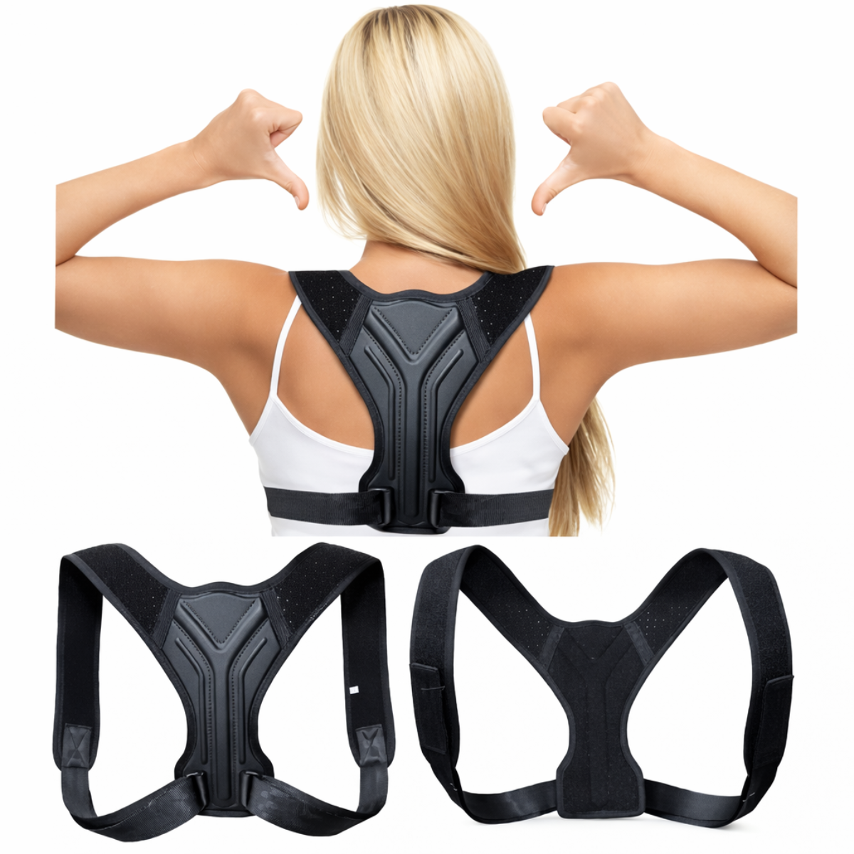 Corrector de Postura Ajustable Unisex para Espalda y Hombros YH-88