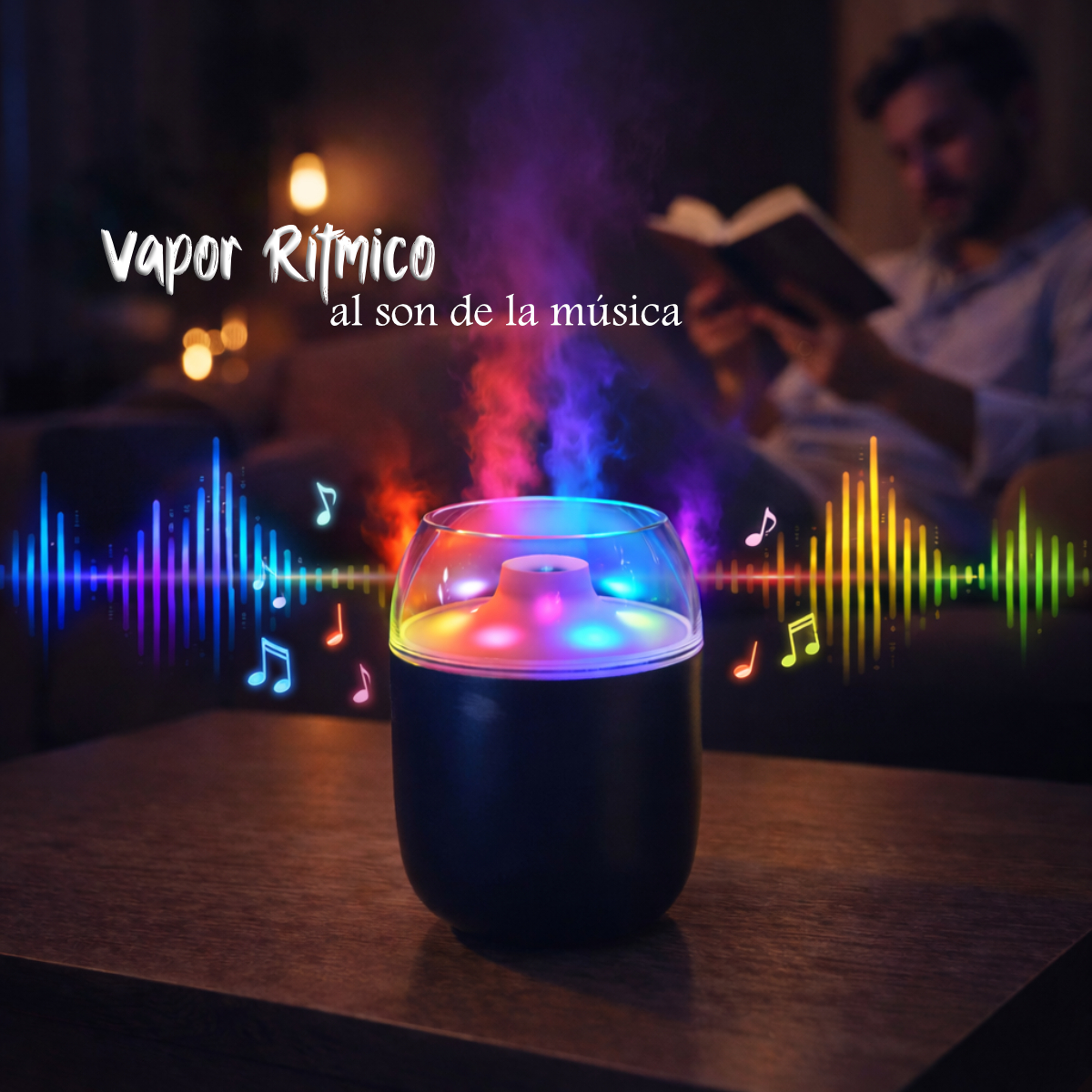 Mini Humidificador Portátil RGB de Escritorio con Vapor Rítmico USB HQ-05