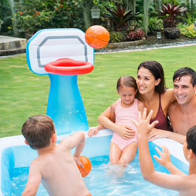 Piscina Inflable Infantil Con Canasta De Baloncesto Alberca 57183
