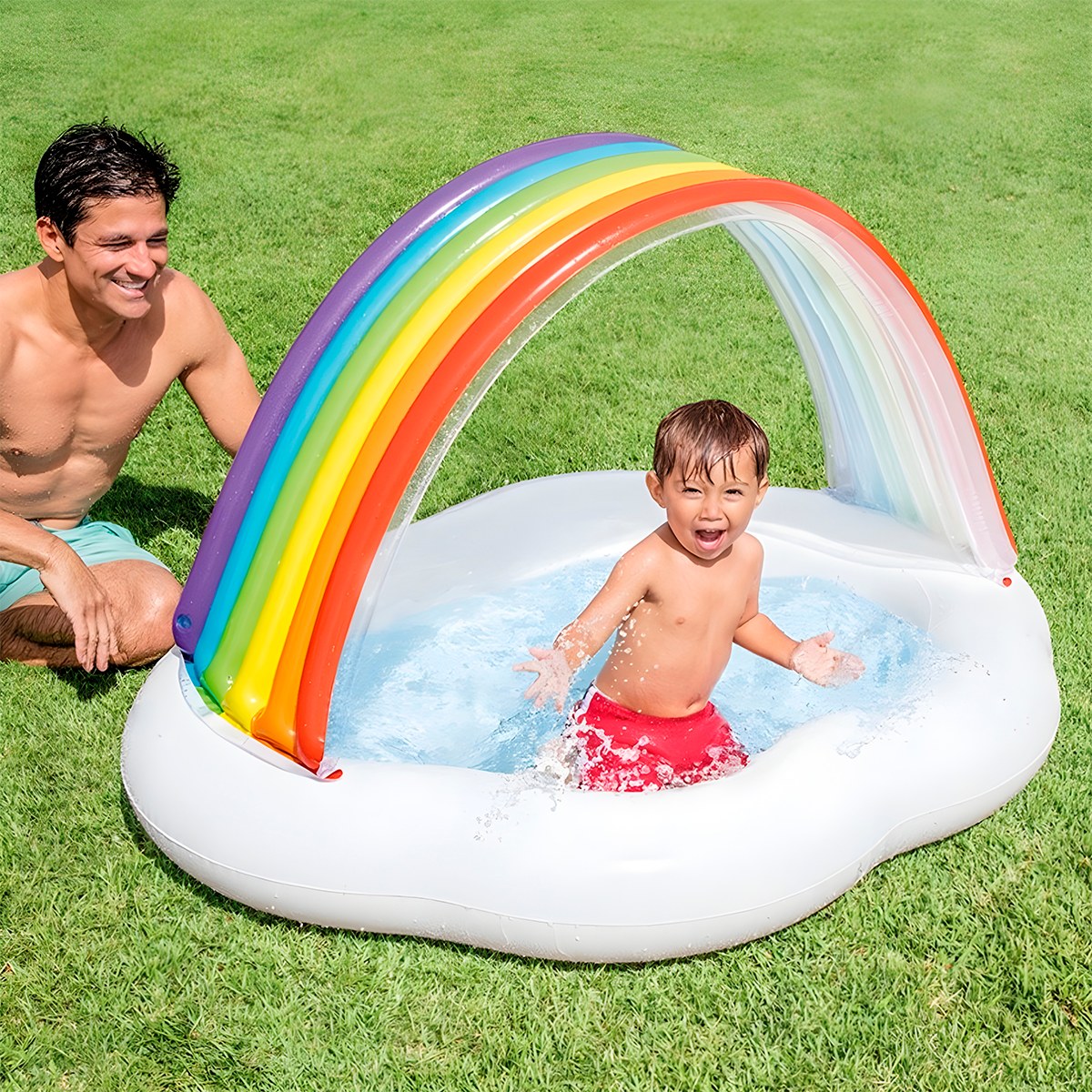 Piscina Inflable Infantil Arcoíris Flotador 57141