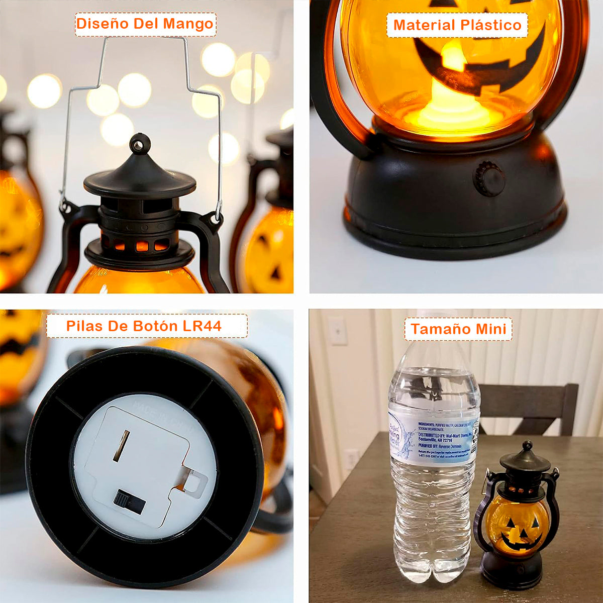 Farol LED Calabaza Halloween Decorativo Terror FALD-086