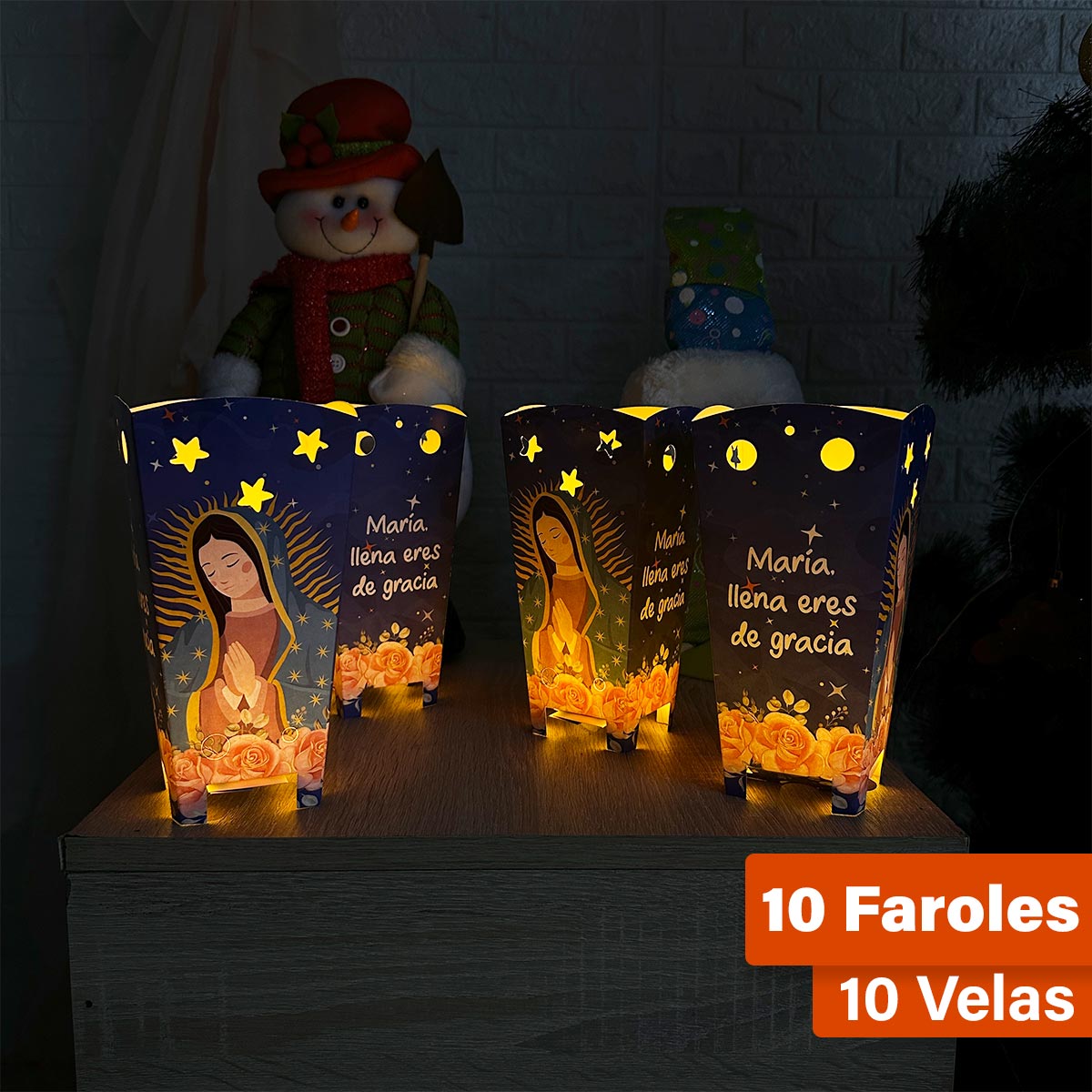 Faroles Navideños X10 Vela Farol Armables Noche de Velitas NVX10