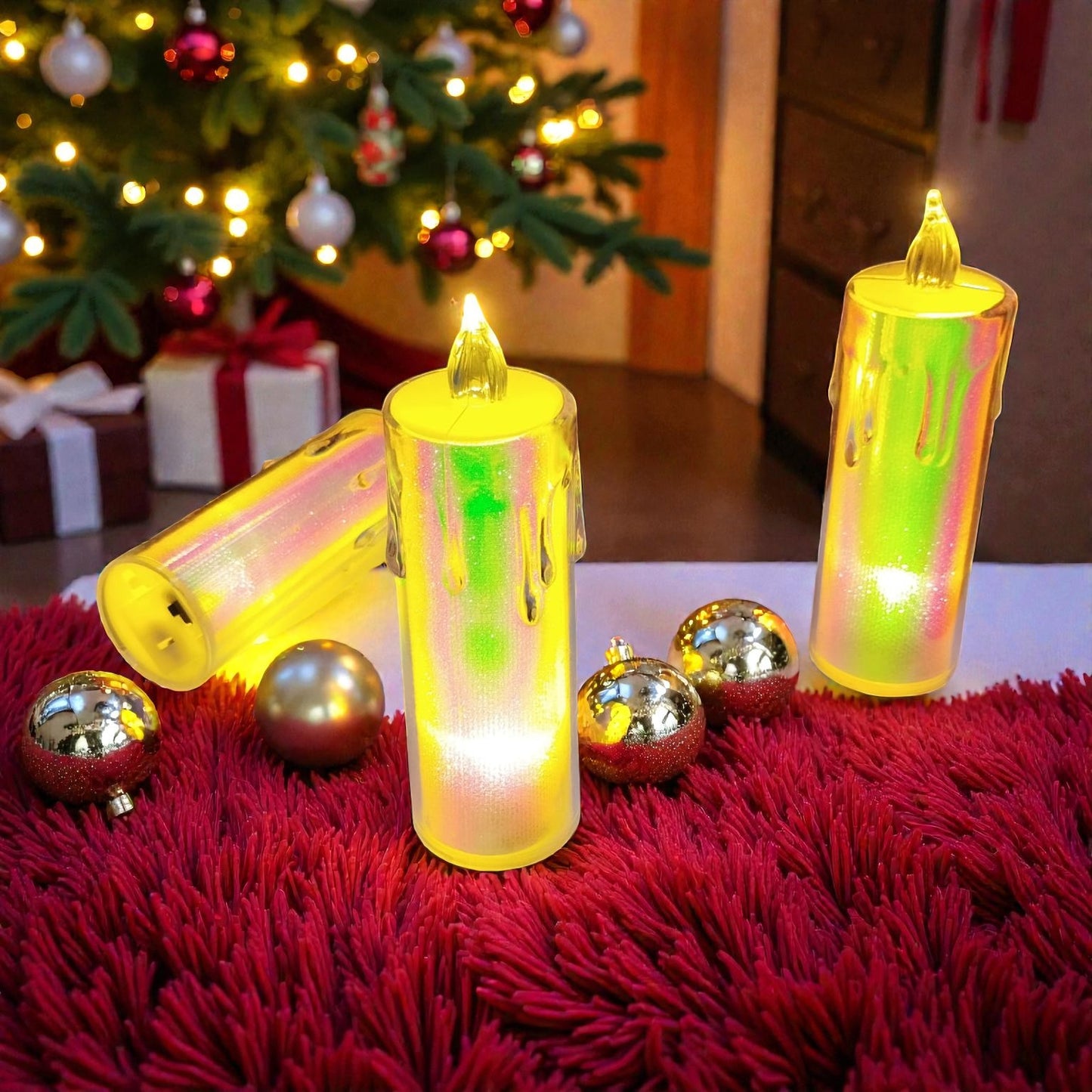 Vela Led  Efecto Cristal Tornasol Decoración Hogar EFC1