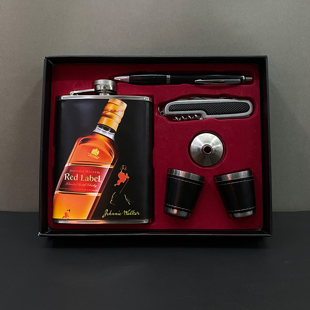 Whiskera Licorera Con Copas Navaja Lapicero Set Licorera Wiskera Regalo MR-19