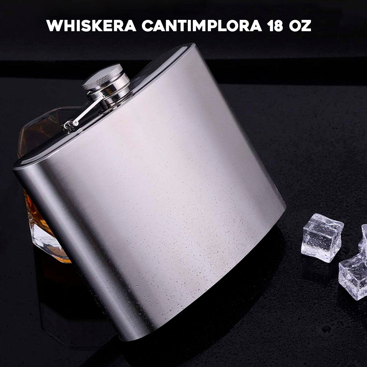 Whiskeras Cantimploras y Pulsera Táctica Con Estuche De Cuero MR-22