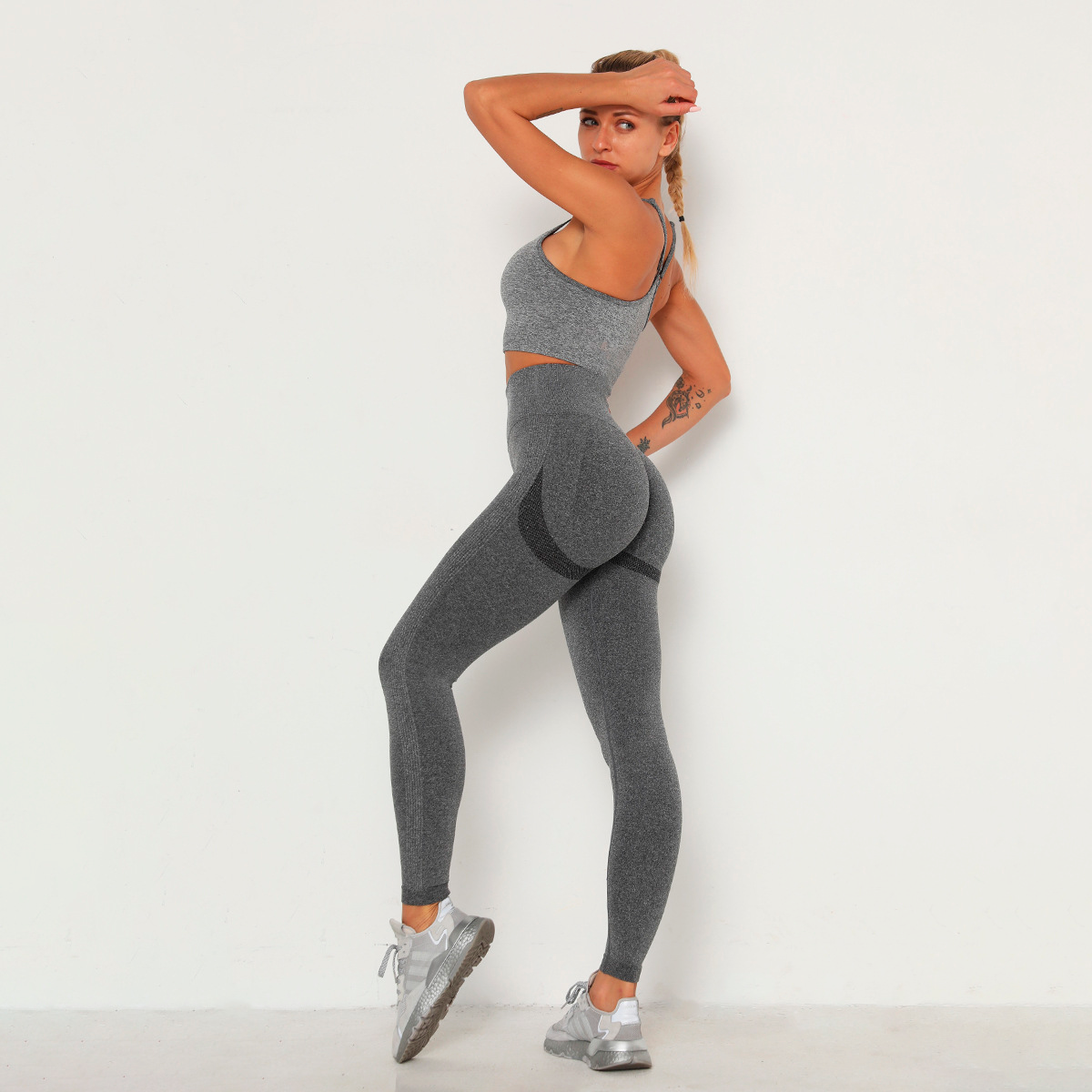 Conjunto Deportivo Mujer Leggings + Crop Top Push Up Gym Yoga Casual CDL01