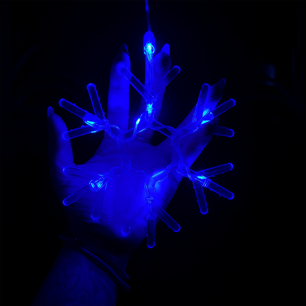 Cortina de Luces LED 6M 240 LED Estrellas y Copos Intercalada Decoración Navideña 1731A