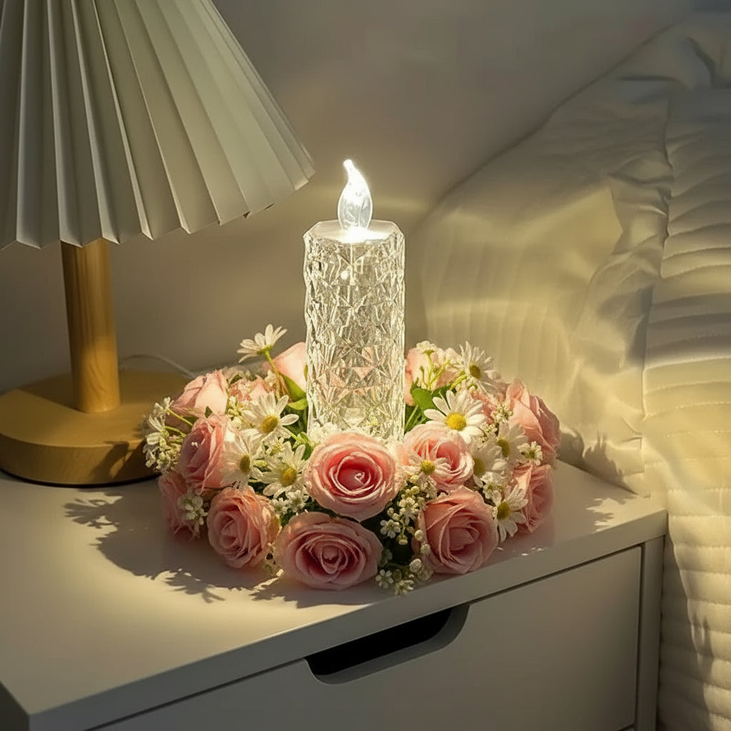 Velas LED X3 Efecto Cristal Sin Llama Decoración Navidad SVD01