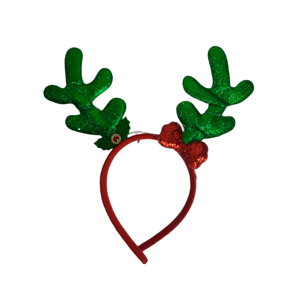 Diadema Navideña con Cuernos LED de Reno Moño Navidad DRMÑ01