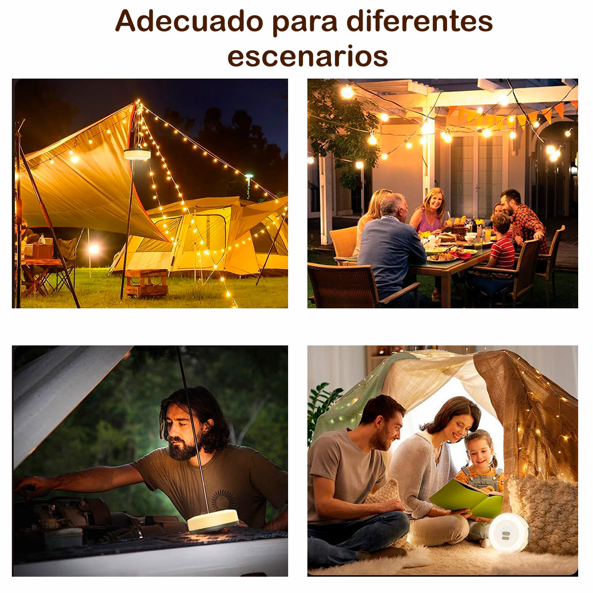 Luz Solar LED Lineal Recargable para Camping Panel Solar Lámpara Impermeable YD-2326