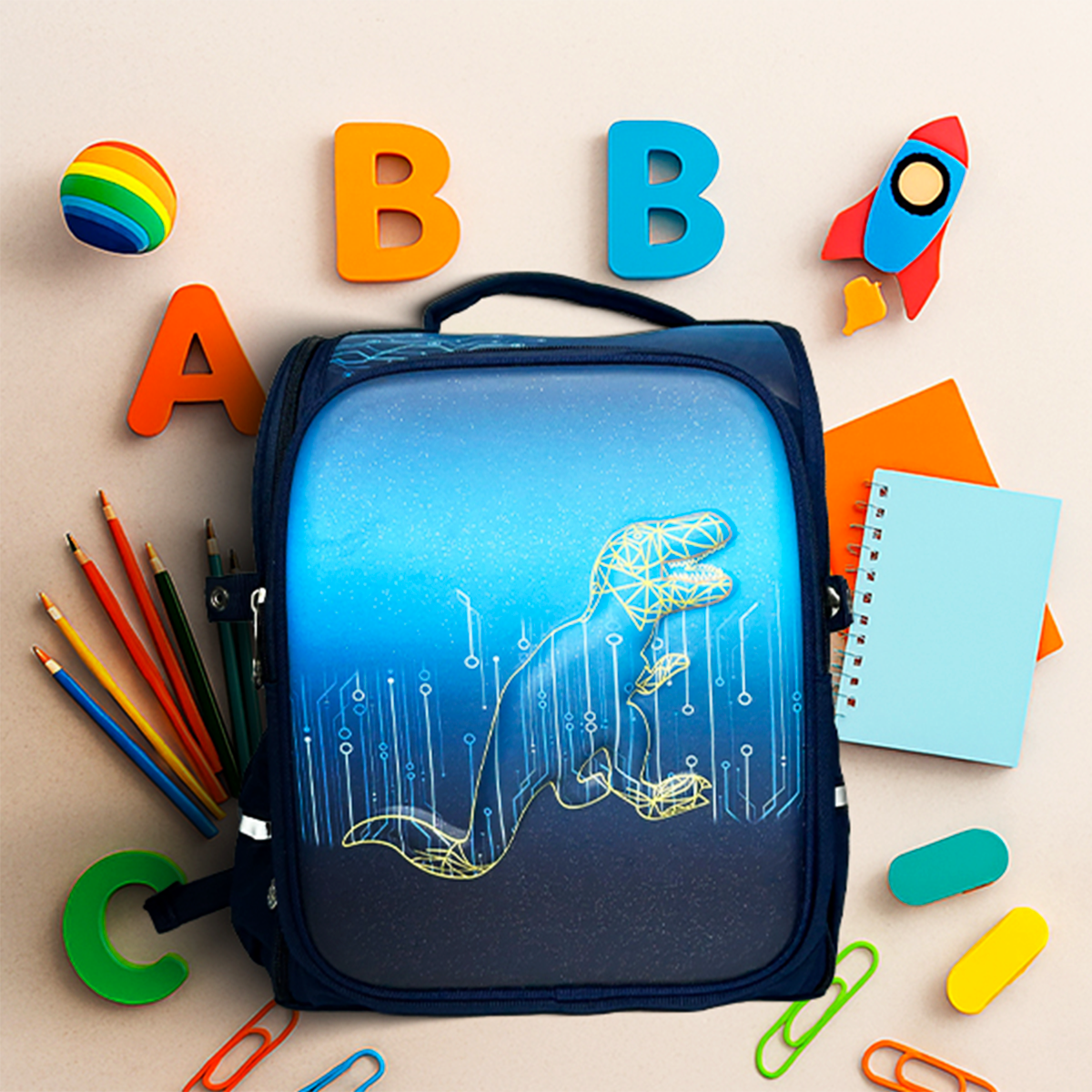 Mochila Escolar Niño Dinosaurio Rígida Morral Impermeable FA3-0188