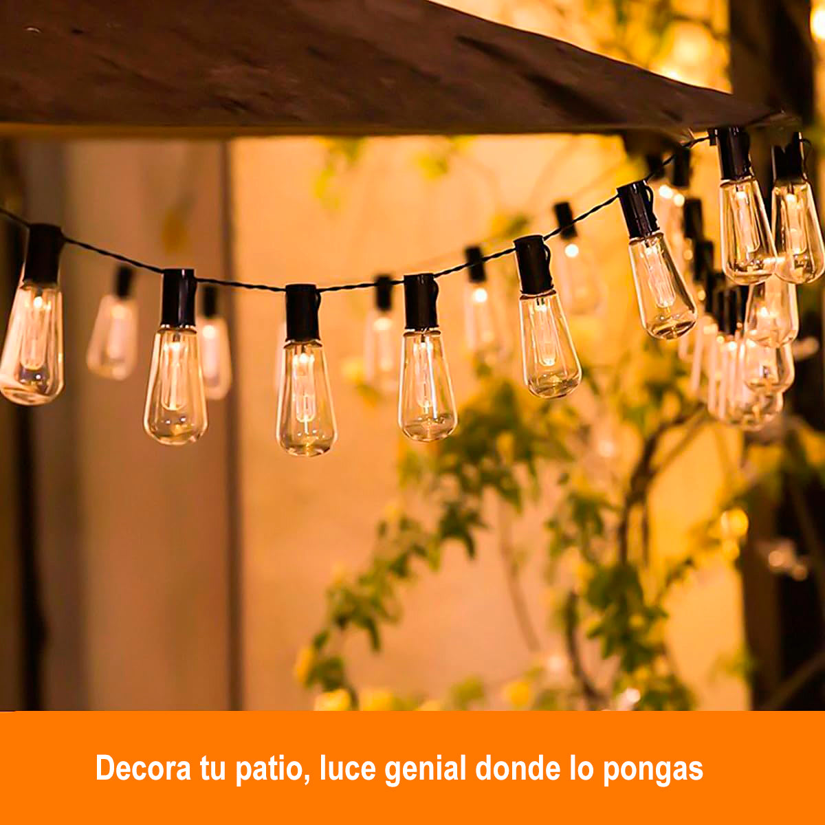 Extensión Luces Solares 5m Bombillos X20 Vintage INFN-13