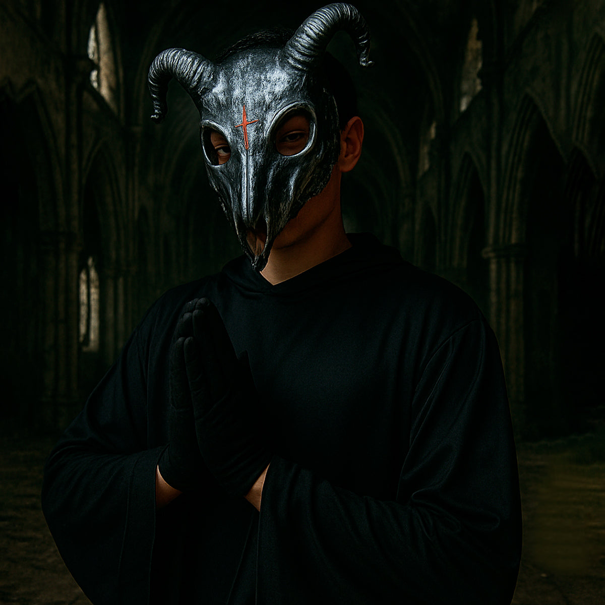 Máscara Calavera Cabra Chupacabras Realista para Disfraz Horror Halloween FR9610