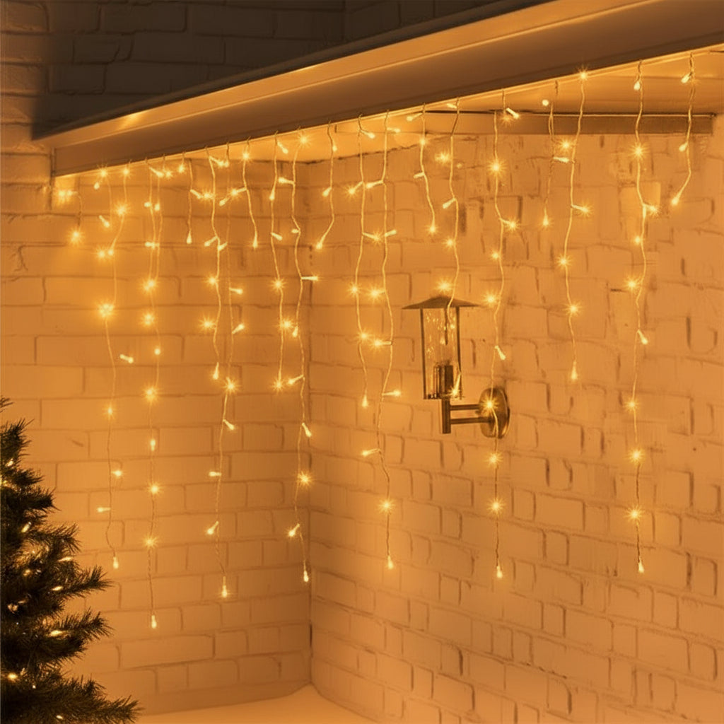 Cortina LED Intercalada 3 Metros 96 LED Navidad Decoración Navideña AL-078