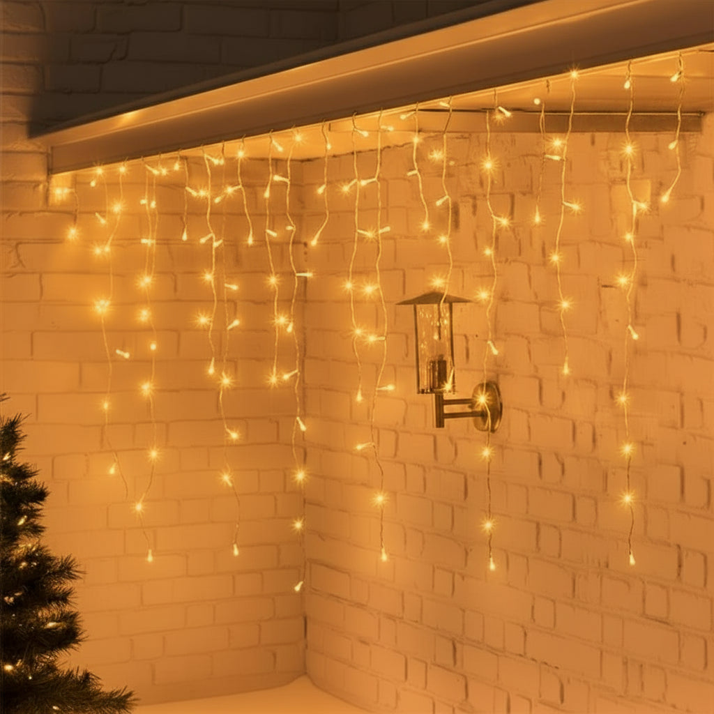 Cortina LED Intercalada 6 Metros 192 LED Decoración Navideña Interior Navidad AL-079