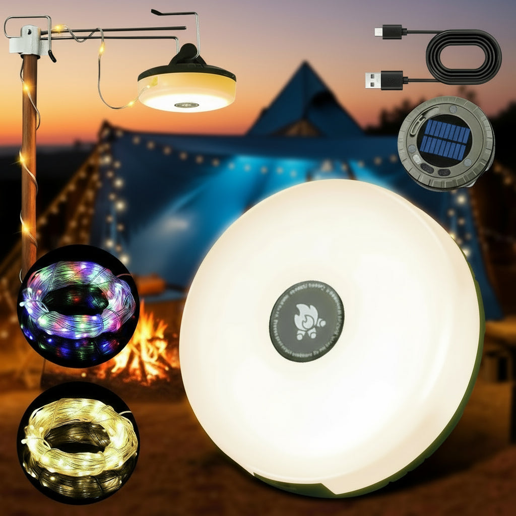 Luz Solar LED Lineal Recargable para Camping Panel Solar Lámpara Impermeable YD-2326