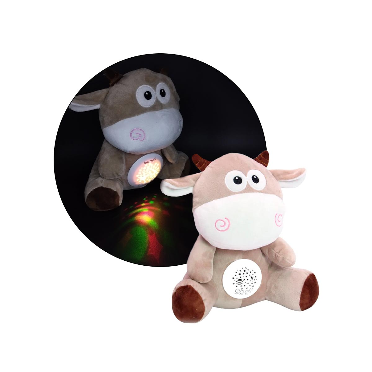 Peluche Arrullador Proyector De Luces Y Sonidos Blancos MG29042