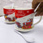 Set X2 Tazas Navideñas con Plato y Cuchara Regalo Festivo Navidad TZM2
