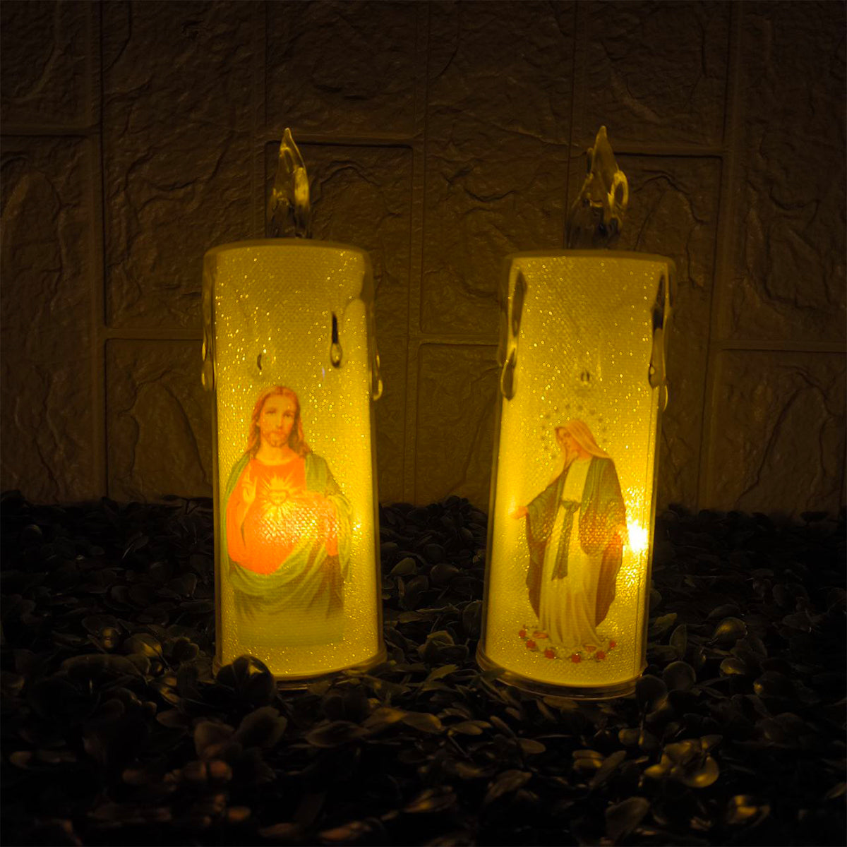 Velas LED X3 Religiosas 16cm Decorativas Luz Cálida Hogar Altar LR1130