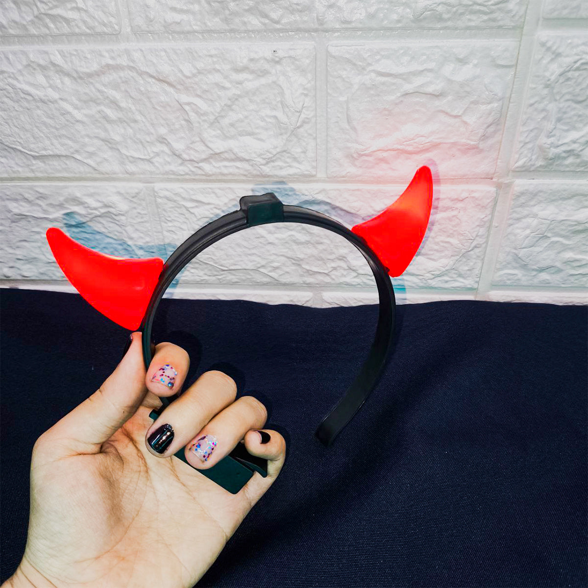 Diadema Diablita LED X3 Cuernos Rojos Luminosos KL-1027-5