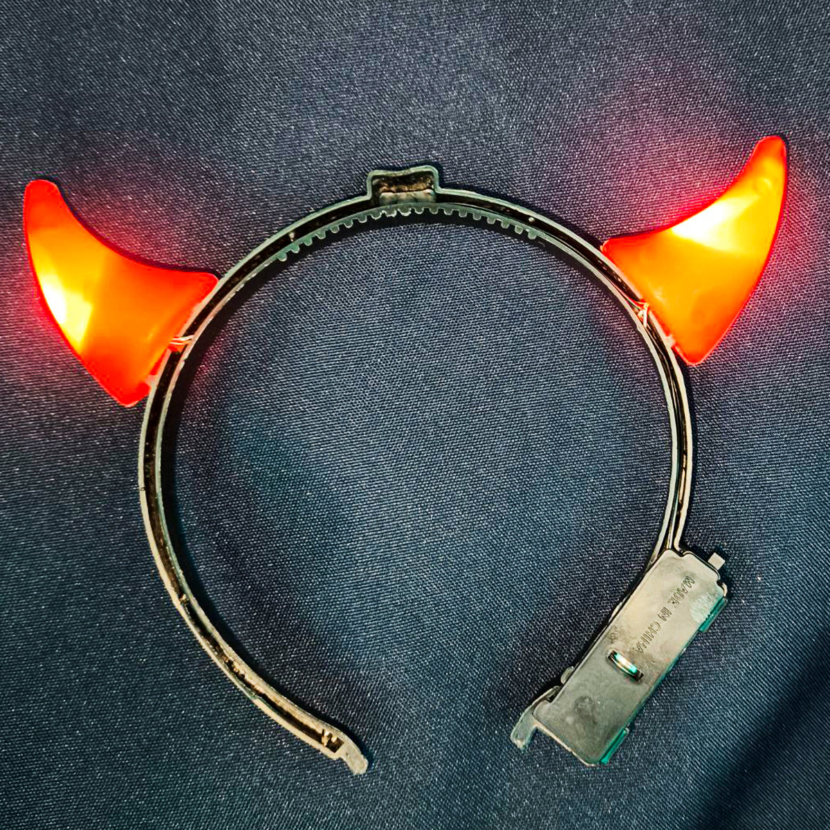Diadema Diablita LED X3 Cuernos Rojos Luminosos KL-1027-5